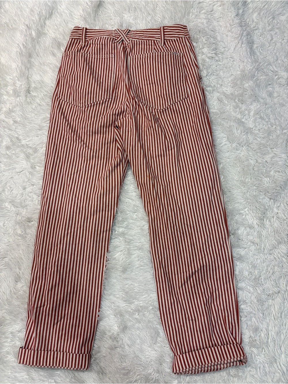 Alex Mill Red and White Striped Straight-Leg Pants - Picture 5 of 6